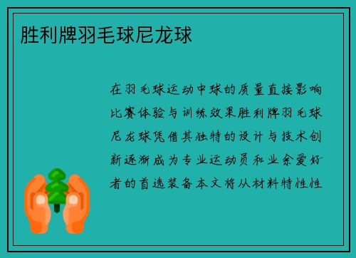 胜利牌羽毛球尼龙球